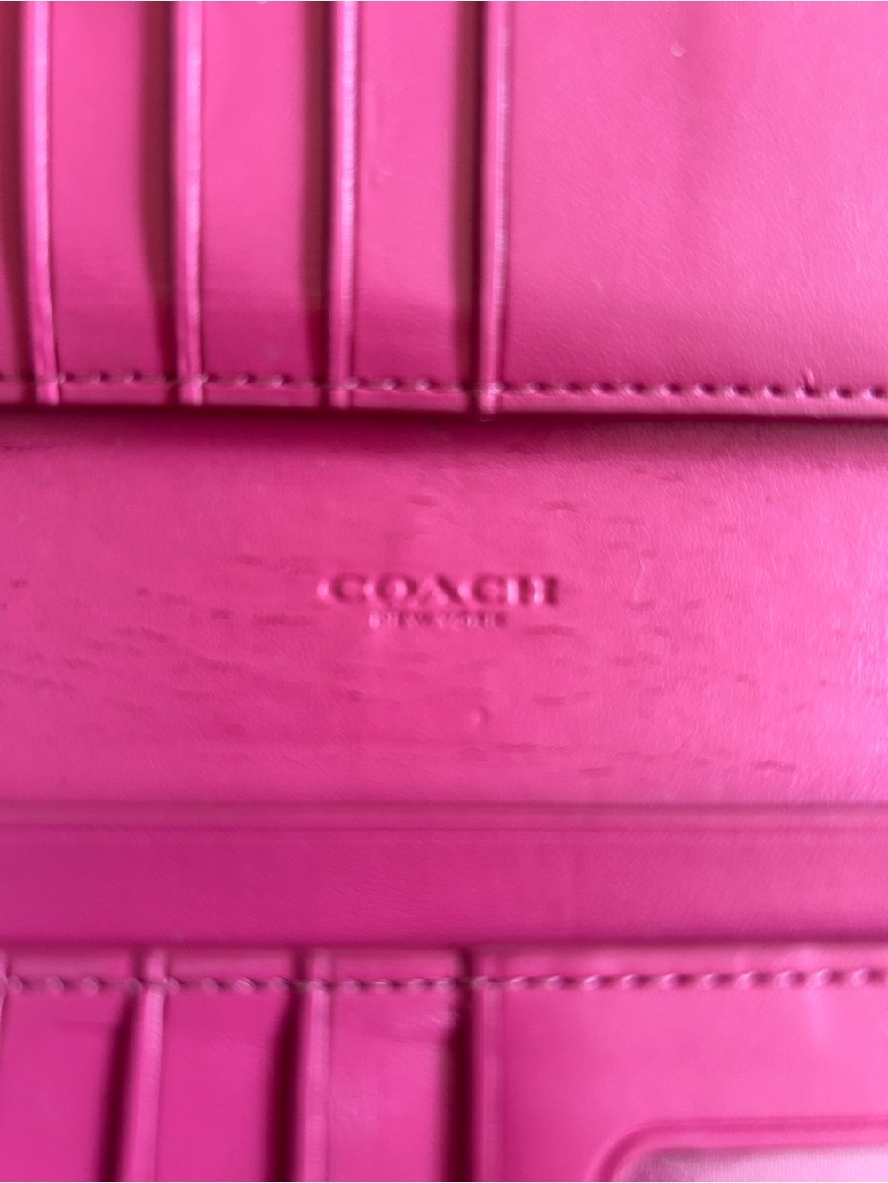 Coach Pink Leather Slim Wallet Silver Hardware - Picture 4 of 13